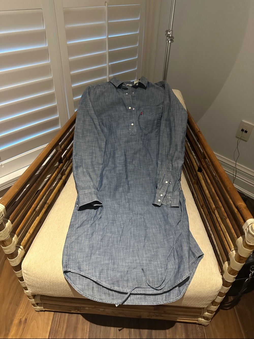 Levi's Blue Chambray Button-Down Shirt Dress